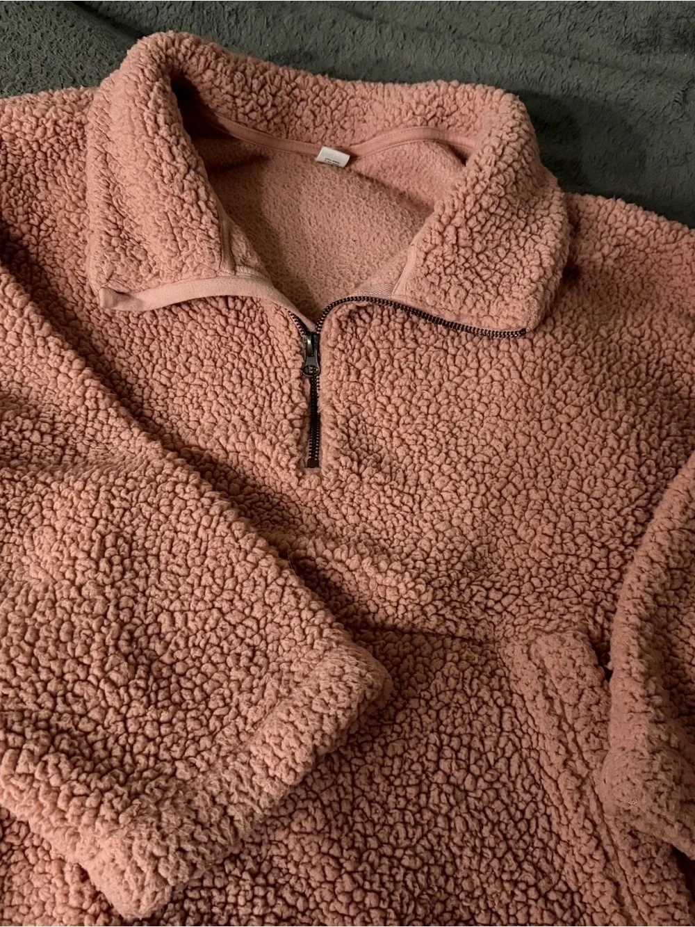 Old Navy Half-Zip Sherpa Pullover | Dusty Rose | Previously Loved